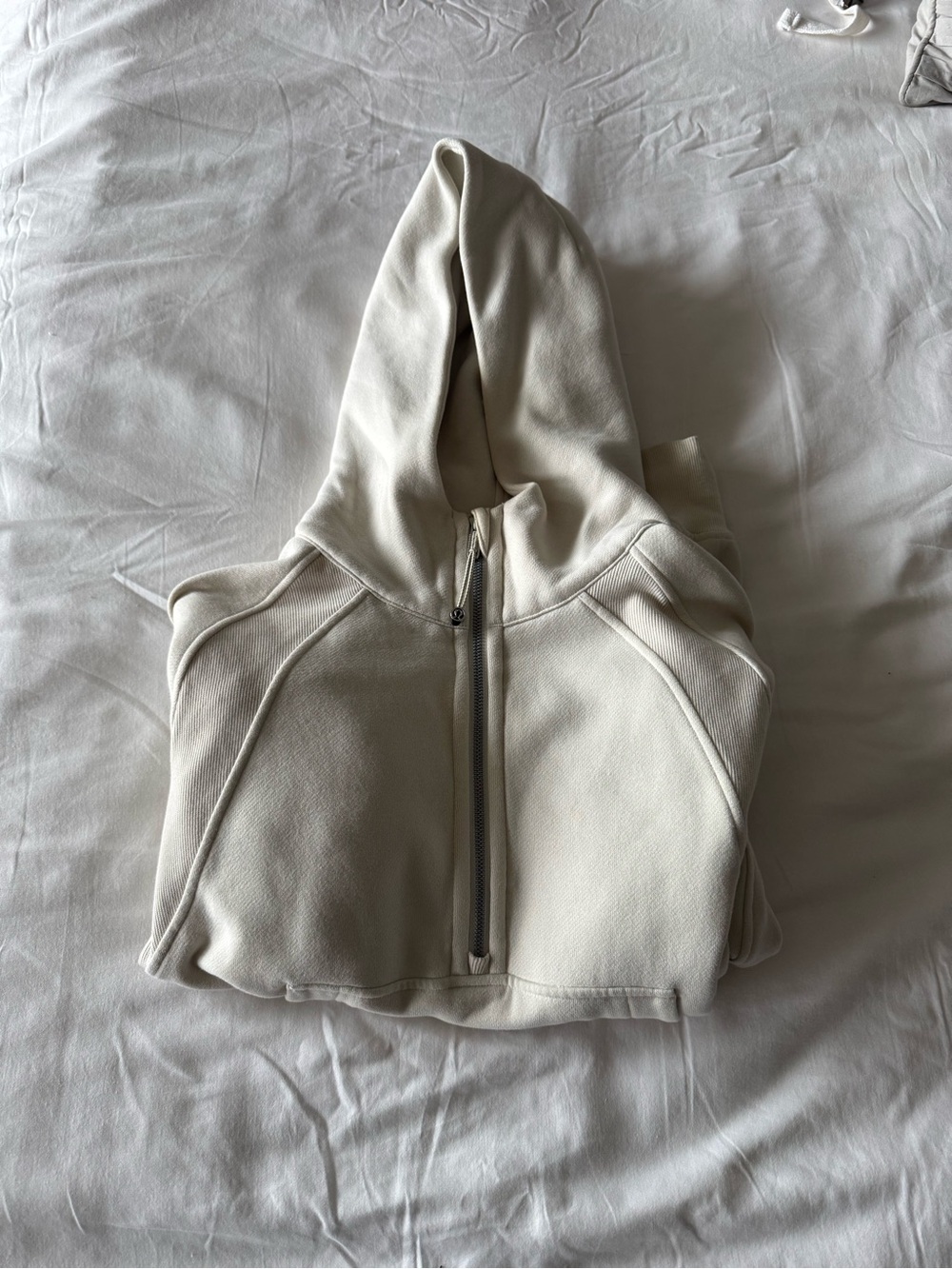 lululemon athletica Cream Hooded Half-Zip Scuba Hoodie